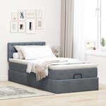 vidaXL Cadre de lit ottoman avec matelas gris foncé 90x190 cm velours