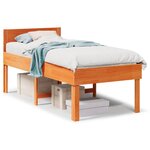 vidaXL Cadre de lit sans matelas cire marron 75x190 cm bois pin massif