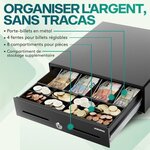 ACROPAQ Tiroir Caisse 34x33x10 cm- Compatible Caisse Enregistreuse RJ11- Ouverture par Pression - Insert Amovible