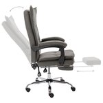 Chaise fauteuil siège de bureau informatique étude tissu gris 02_0024028