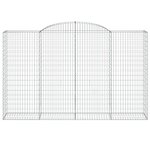 vidaXL Paniers à gabions arqués 8 Pièces 300x50x180/200 cm fer galvanisé