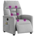 vidaXL Fauteuil de massage inclinable électrique gris nuage tissu