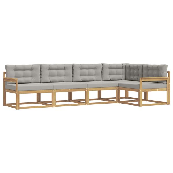 vidaXL Ensemble de canapés d'extérieur 4 pc Blanc et gris clair