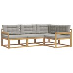 vidaXL Ensemble de canapés d'extérieur 3 pc Blanc et gris clair