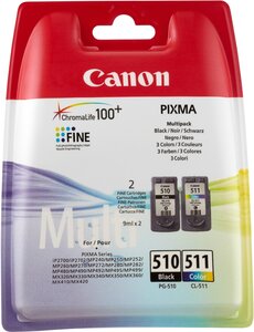 Multipack jet d'encre original pg-510 / cl-511 blist. Noir + couleur canon