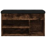 vidaXL Banc à chaussures chêne fumé 82x32x45 5 cm bois d'ingénierie