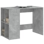 vidaXL Bureau gris béton 102x50x75 cm bois d'ingénierie