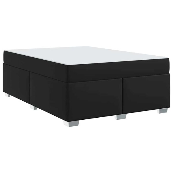 vidaXL Cadre de lit avec matelas Noir 140 x 200 cm tissu
