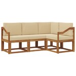 vidaXL Ensemble de canapés d'extérieur 4 pc Naturel et Beige