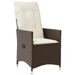 vidaXL Ensemble de repas de jardin 7 pièces avec coussins en poly rattan brun