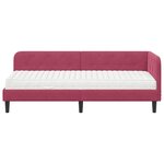 vidaXL Cadre de lit d'angle avec matelas Bordeaux 80 x 200 cm Velours