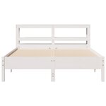 vidaXL Cadre de lit sans matelas blanc 135x190 cm bois de pin massif
