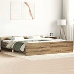 vidaXL Cadre de lit sans matelas chêne artisanal 180x200 cm