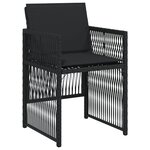 vidaXL Chaises de jardin lot de 4 avec coussins noir résine tressée