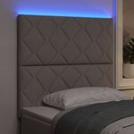 vidaXL Tête de lit avec des lumières à LED Réglable Taupe 90 cm tissu