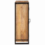 vidaXL Highboard avec portes Bois de mangue massif et brut et métal