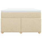 vidaXL Sommier à lattes de lit avec matelas Crème 120x200 cm Tissu