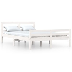 vidaXL Cadre de lit Blanc Bois massif 140x200 cm