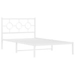 vidaXL Cadre de lit métal avec tête de lit/pied de lit blanc 107x203cm