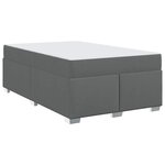 vidaXL Cadre de lit avec matelas Gris foncé 120 x 200 cm tissu