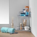 Metaltex Support de douche d'angle à 2 niveaux Onda Argenté
