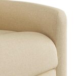 vidaXL Fauteuil inclinable Crème Tissu