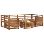 vidaXL Ensemble de canapés d'extérieur 7 Pièces Naturel