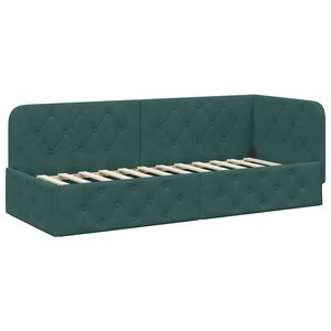 vidaXL Cadre de lit d'angle Vert foncé 80 x 200 cm Velours