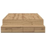 vidaXL Cadre de lit avec rangement avec tiroir Chêne artisanal 120 cm