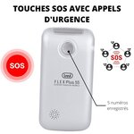 Téléphone à clapet senior trevi flex plus 55 gris - large touches et bouton sos