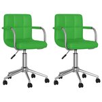 vidaXL Chaises à manger pivotantes lot de 2 vert similicuir