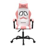 vidaXL Chaise de jeu Blanc et rose Similicuir