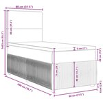 vidaXL Sommier à lattes de lit avec matelas Bleu 80x200 cm Tissu