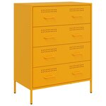 vidaXL Buffet jaune moutarde 68x39x89 cm acier