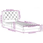 vidaXL Cadre de lit avec LED sans matelas gris foncé 90x190 cm tissu