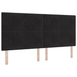 Lit box spring vidaXL avec matelas Noir 200x200 cm en Velours