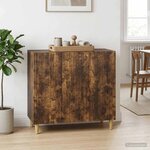 vidaXL Buffet Chêne fumé 89 x 34 5 x 80 cm Bois d'ingénierie