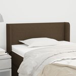 vidaXL Tête de lit avec oreilles Marron Foncé 93x16x78/88 cm Tissu