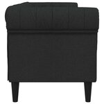 vidaXL Canapé Chesterfield 3 places noir tissu