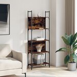 vidaXL Bibliothèque à 5 niveaux chêne fumé 60 5x24x166 5 cm