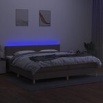 vidaXL Sommier à lattes de lit et matelas et LED Taupe 200x200cm Tissu