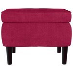 vidaXL Tabouret avec pieds en bois Rouge bordeaux Velours