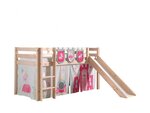 PINO Lit Compact avec Toboggan + Rideau de lit Princess + 3 pochettes princess