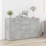 vidaXL Buffet Gris béton 120 x 36 x 69 cm Bois d'ingénierie