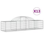 vidaXL Paniers à gabions arqués 13 Pièces 200x50x40/60 cm fer galvanisé