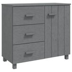 vidaXL Buffet HAMAR Gris foncé 90x40x80 cm Bois massif de pin