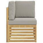 vidaXL Canapé d'angle extérieur Bois d'Acacia Massif Blanc