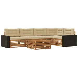 vidaXL Ensemble de canapés d'extérieur 6 Pièces Naturel et Beige
