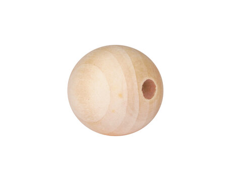 Perles en bois brut rondes 3 cm trou 0 7 cm 4 pièces