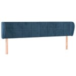 vidaXL Tête de lit avec oreilles Bleu foncé 203x23x78/88 cm Velours